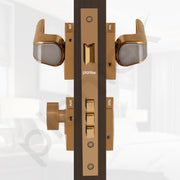 Plantex Main Door Lock for Home with 3 Years of Warranty/Mortise Locks for Door - Main Door Lock Set (PT-007- Rose Gold - Satin Black)
