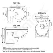 Plantex Wall Hung Commode/Rim Ceramic Western Toilet/Washdown Commode for Toile with Soft Closing Toilet Seat - P Trap Outlet - (White)