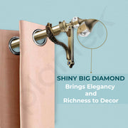 Plantex Heavy Duty Aluminium Diamond Curtain Holder/Curtain Brackets Parda Holder with Support 1 Inch Rod/Curtain Rod Holder (Brass Antique - 2 Pair)