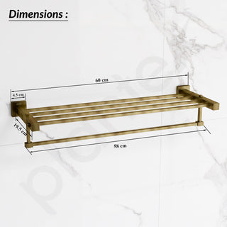 Plantex 304 Grade Stainless Steel Bathroom Towel Rack/Towel Hanger Stand/Towel Bar/Bathroom Accessories - Splash (Antique Finish)