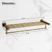 Plantex 304 Grade Stainless Steel Bathroom Towel Rack/Towel Hanger Stand/Towel Bar/Bathroom Accessories - Splash (Antique Finish)