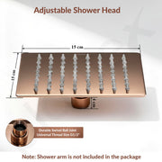 Plantex Stainless Steel Overhead Shower 6 x 6 inch with Water-Saving Technology/High pressure Rain Shower Head without Arm/Bathroom Shower -(Ultra Slim-PVD Rose Gold)