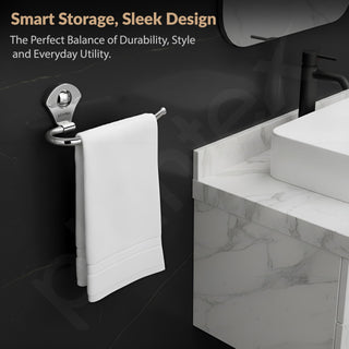 Plantex Royal Stainless Steel Napkin Holder for Wash Basin/Towel Ring/Napkin Holder/Bathroom Accessories (Chrome)