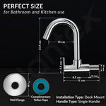 Plantex Kitchen Taps for Home Sink with Water Saving Nozzle/Kitchen Tap/High Arc 360° Swivel Spout for Sink Tap with Brass Wall Flange -(Pac-1810-Chrome)