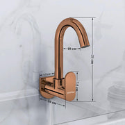 Plantex Pure Brass Kitchen Sink Tap with 360° Swivel Spout/Kitchen Tap with Water Saving Nozzle for Sink Tap - 7 Year-Warranty (ORN-210, Rose Gold)