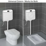 Plantex Single Flushing Cistern for Bathroom/Flush Tank for Toilet with 8 Ltr Water Capacity/Polypropylene Toilet Flush Tank - Pack of 1 (White)