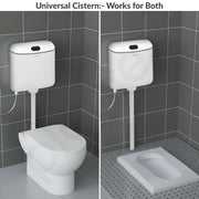 Plantex Single Flushing Cistern for Bathroom/Flush Tank for Toilet with 8 Ltr Water Capacity/Polypropylene Toilet Flush Tank - Pack of 1 (White)