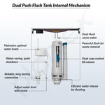 Plantex Flush Tank for Toilet with 10 Ltr Water Capacity/Dual Flushing Cistern for Bathroom/Polypropylene Toilet Flush Tank - Pack of 1 (Boss, Brown & White)
