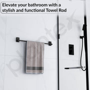 Plantex 304 Garde Stainless Steel 24 inch Towel Bar for Bathroom/Towel Stand/Single Towel Rod/Bathroom Accessories - Darcy (Black)