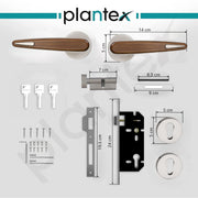 Plantex Main Door Lock/Mortise Lock for Door with 3 Years of Warranty - Robust Door Lock for Home with Brass Lock Body & Cylinder(034-Satin & Wood Finish)