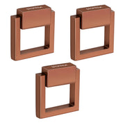 Plantex Drawer Kadi/2 Inch Chest Handle for Drawer/Square Cabinet Kadi/Pull-Push Small Kadi for Home/Office Drawer - Pack of 3 (SH-358, Rose Gold)
