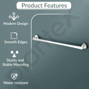 Plantex  J4 Stainless Steel Towel Holder in Bathroom/Cloth Hanger for Bathroom/24 Inch Single Towel Rod/Bathroom Accessories (Chrome Finish) Angel