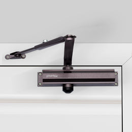 Plantex Aluminium Hydraulic Door Closer for Wooden Doors - Automatic Soft Close for Hotel/Home/Office - ISO 9001 Certified (MI-100, Capacity - 75 Kg, Brown)