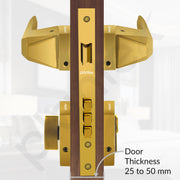 Plantex Brass Main Door Locks For Home/Premium Door Lock with 3 Years Of Warranty/Mortise Handle For Door - Main Door Lock Set (PT-003- Gold)