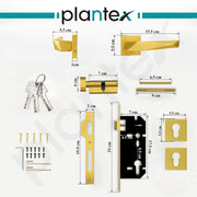 Plantex Heay Duty Mortise Door Lock for Home/Main Door Lock Set/Door Handle Lock with Brass Lock Body & Cylinder (7129, PVD Gold)
