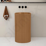 Plantex Stainless Steel Pedestal Wash Basin/Free Standing Round Basin for Bathroom/living Room/Hotel (15 x 15 x 34 Inch - Rose Gold)