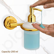 Plantex 304 Grade Stainless Steel Liquid Soap Dispenser/Shampoo Dispenser/Hand Wash Dispenser/Bathroom Accessories Pack of 1, Daizy (Golden)