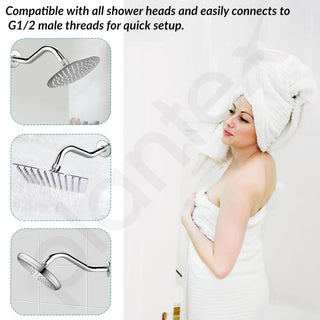 Plantex 11-Inch S-Shaped Shower Arm for Overhead Shower/Stainless Steel Shower Pipe/Wall Mount Bathroom Fitting with ½-Inch Thread - Pack of 1 (Chrome)