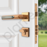 Plantex Premium Door Lock with 3 Years of Warranty/Main Door Lock for Home/Mortise Lock for Door - Main Door Lock Set(7082 PVD Choco & Satin Black Matt)