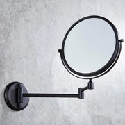 Plantex Premium Brass Magnifying Mirror/Two-Sided 360Â° Swivel Shaving Mirror With 5x/1x Magnification/Vanity Mirror for Bathroom (8 Inches-Black/Wall Mount)