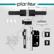 Plantex Mortise Door Lock for Home/Triple Security Main Door Lock Set with 3 Years of Warranty/Mortise Lock for Door with Brass Lock Body & Cylinder(7112 - DC-Black & Z-Black)