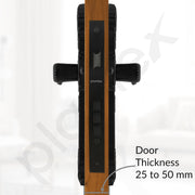 Plantex Heavy-Duty Door Lock Set for Main Door/Locks Handle Set with 3 Years of Warranty/Mortise Lock with 3 Keys, Brass Lock-Body & Cylinder(658- Black)