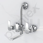 Plantex Wall Mixer for Bathroom 2 In 1 with L-Bend Provision for Overhead Shower/Mixer Tap for Bathroom with Water Saving Nozzle Tap- (Celesiya-1249)
