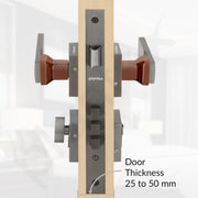 Plantex Triple Security Door Lock for Home/Main Door Lock Set with 3 Years of Warranty/Mortise Lock for Door with Brass Lock Body & Cylinder (7116 - PVD Choco & Satin Black)