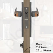 Plantex Heavy Duty Door Lock ÃƒÂ¢Ã¢â€šÂ¬Ã¢â‚¬Å“ Bathroom Door Lock/Mortise 8inch Keyless Plate Handle Set for Home/Bathroom/Store Room/Balcony/Office with Baby Latch (8114, Satin Black & PVD Choco)