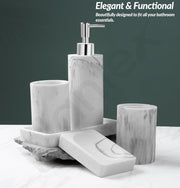 Plantex Polyresin  Bathroom Accessories Set Soap Dispenser/Toothbrush Holder/Bathroom Tray/Tumbler Holder/Soap Dish - 5 Piece(911)