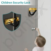 Plantex Door Chain with Baby Latch/Door Chain Lock for Main Door/Latch Lock for Door/Heavy Duty Door Safety Guard Lock for Home, Hotel & Office Security â€“ Pack of 1 (DTK-294-Gold)