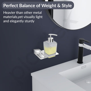 Plantex Smero Pure Brass Made Hand Wash Holder for Wash Basin/Liquid Soap Dispenser/Shampoo Dispenser - Arrete (Chrome)
