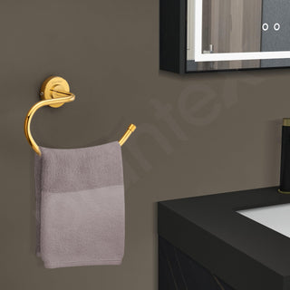 Plantex 304 Grade Stainless Steel Towel Ring for washbasin/Napkin holder for Bathroom-Kitchen/Hand Towel holder/Bathroom Accessories Pack of 3, Daizy(Golden)
