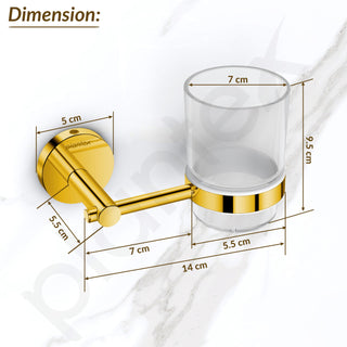 Plantex 304 Grade Stainless Steel Toothbrush/Paste and Tumbler Holder for Bathroom and Wash Basin/Bathroom Accessories - Oreo (Gold)
