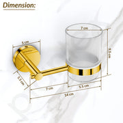 Plantex 304 Grade Stainless Steel Toothbrush/Paste and Tumbler Holder for Bathroom and Wash Basin/Bathroom Accessories - Oreo (Gold)