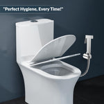 Plantex Hygienic Toilet Combo/Polypropylene Toilet Seat Cover for Bathroom/Pure Brass Health Faucet set with 1.20 meter Hose Pipe for Toilet with Wall Hook - Combo (Chrome)