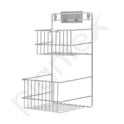 Plantex Self Adhesive Shelf/Stainless Steel Bathroom Detergent Holder/Bathroom Organiser Without Drill/Under The Sink Detergent Holder/Multipurpose Shelf (Large ,Chrome)