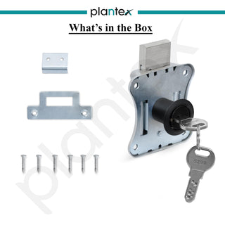 Plantex Drawer Lock/20mm Brass Lock for Cupboard/Multipurpose Cupboard Lock with Key for Home/Office - Pack of 4 (Black)