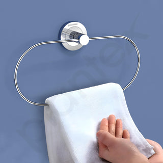 Plantex Stainless Steel Towel Ring for Bathroom/Wash Basin/Napkin-Towel Hanger/Bathroom Accessories (Chrome-Oval) - Pack of 4