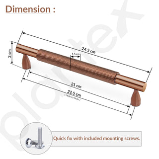 Plantex Cabinet Handle/224mm Handle for Cabinet/Furniture/Door Pull-Push Handle for Home/Office - Pack of 1 (Rose Gold)