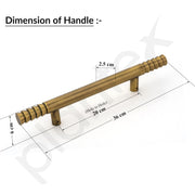 Plantex Heavy-Duty Golden Lotus 14 Inch Main Door Handle for Home/Glass & Wooden Door/Pull-Push Handle for Home/3 Years Warranty Pack of 1 (Brass Antique)