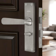 Plantex Stainless Steel Door Lock Ã¢â‚¬â€œ Bathroom Door Lock/Mortise 8inch Keyless Plate Handle Set for Home/Bathroom/Storeroom/Balcony/Office - Pack of 1 (DTM-659, Matt)