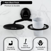 Plantex 304 Grade Stainless Steel Bathroom Soap Holder and Brush Stand for Wash Basin Bathroom Accessories - Cubic (Black)