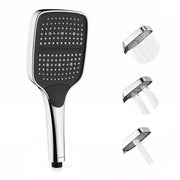 Plantex ABS Hand Shower for Bath/3 Mode Multifunctional Shower/Rectangle Hand Shower Without Hose Pipe for Home/Hotel - (Chrome, H597)