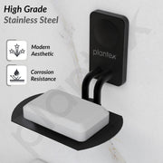 Plantex Metro Platinum Stainless Steel Bathroom Soap Holder/Wall Mounted Soap Holder/Soap Dish Stand/Bathroom Accessories - (Black)