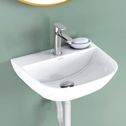 Plantex Ceramic Wash Basin for Bathroom/Wall Hung Basin/Wallmount Washbasin/10 Years Glaze Warranty by Plantex (Jace - white - 15 x 12.5 x 5.5 Inch)