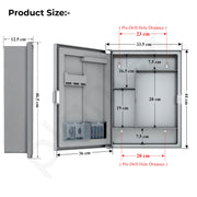 Plantex Bathroom Cabinet with Mirror/ABS Bathroom Storage Cabinet/Mirror Cabinet for Wall/Mirror with Storage for Bathroom - 18x14 Inch (CAB-117, Grey)