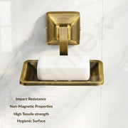 Plantex 304 Grade Stainless Steel Bathroom Soap Dish/Soap Holder/Soap Stand/Bathroom Accessories - Squaro (Brass Antique)