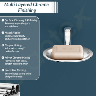 Plantex Rich Brass Unique Soap Holder for Bathroom/Wall Mounted Soap Holder/Soap Stand/Bathroom Accessories - (Chrome)