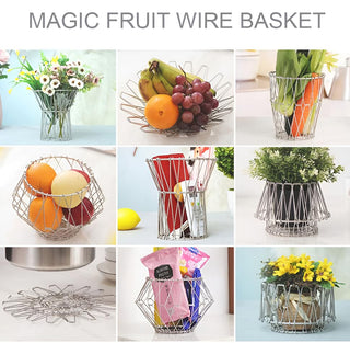 Plantex Multipurpose Stainless Steel Foldable Fruit And Vegetable Basket For Kitchen/Dining Table/Home(8 Shapes), 1 L,Oval